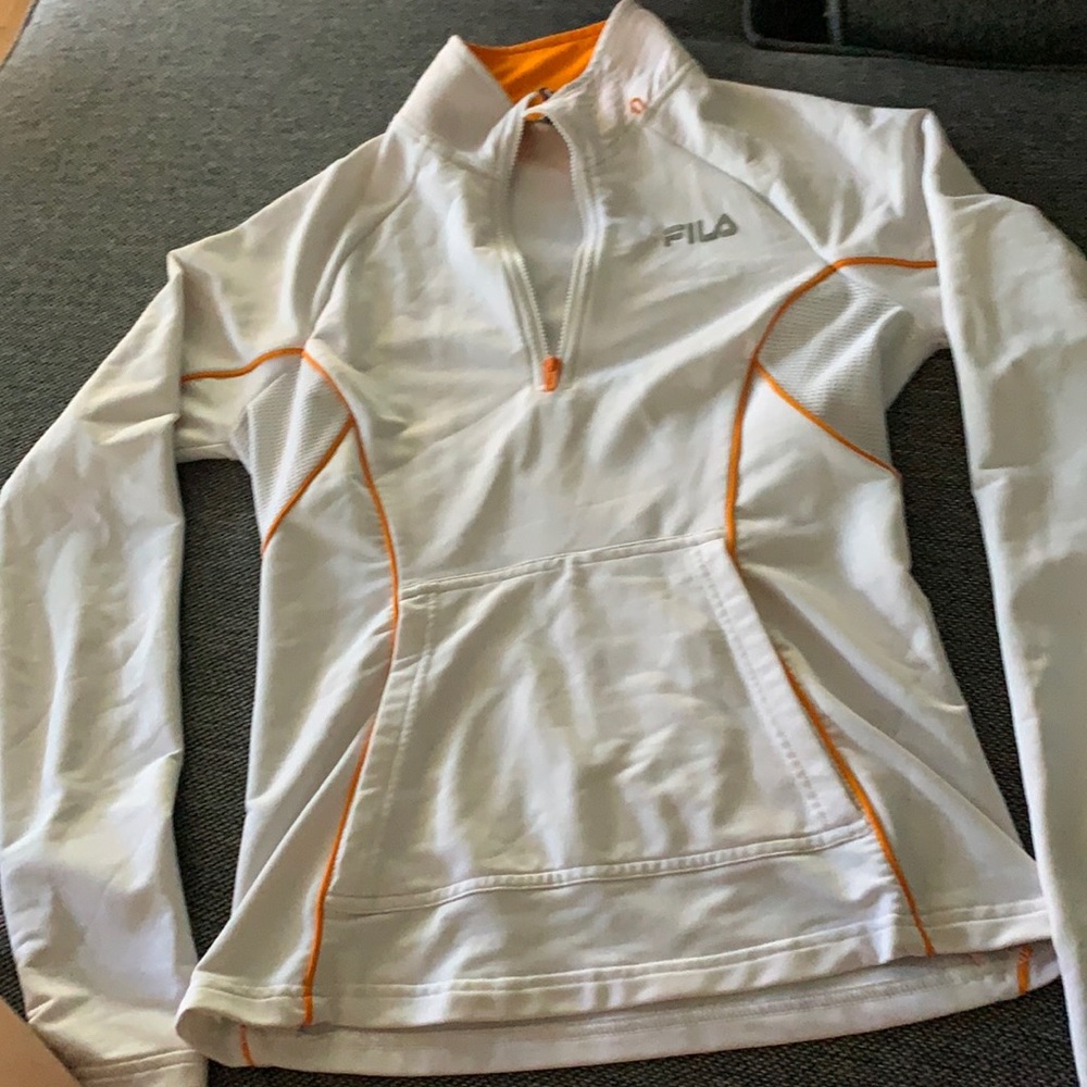 Extra small white and orange Fila pull over